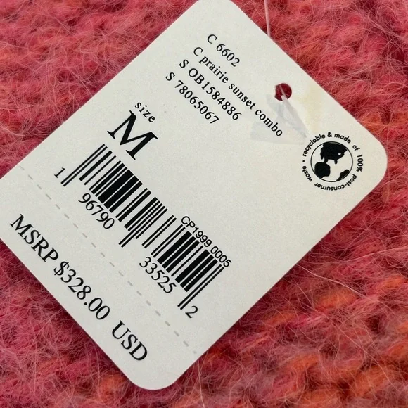 NWT Free People Domino Alpaca Pullover Sweater - Prairie Sunset Combo - Picture 14 of 16